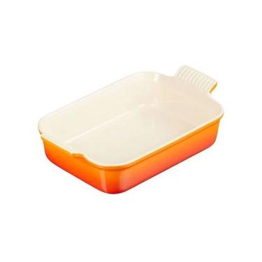Imagem de TRAVESSA RETANGULAR LE CREUSET HERITAGE 26CM EM CERÂMICA LARANJA 71102260900001