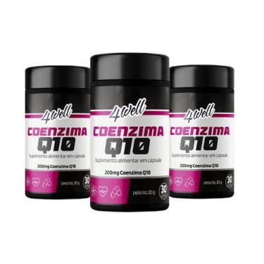 Imagem de Coenzima Q10 4well 200mg - 60 cápsulas 30 Doses - Combo 3 Potes