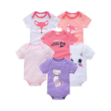 Imagem de Conjunto De Bodies De Algodão Para Bebês Meninas E Meninos Com Manga C