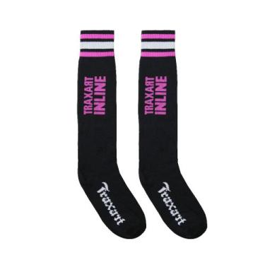 Imagem de Meia Traxart Inline Listra Cinza e Rosa - DY-044, Preto, Único 35 ao 4