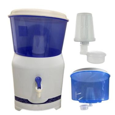 Imagem de Filtro Bebedouro Agua C/ Cuba De Barro 6l Bóia E Vela Branco - JodiSho