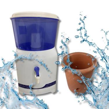 Imagem de Filtro Bebedouro Agua C/ Cuba De Barro 6l Bóia E Vela Branco - star