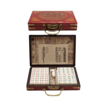 Imagem de Conjunto De Mahjong Chinês Portátil Com 144 Peças E Caixa, Jogo De Tab