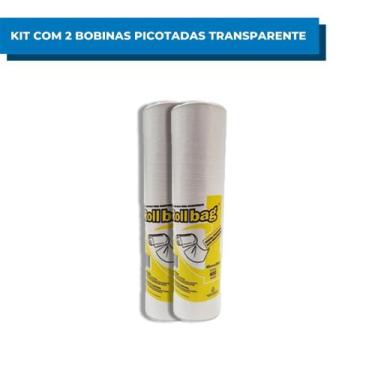 Imagem de Kit 2 Bobinas Picotadas Transparente Para Frutas 40x60 - Roll Bag