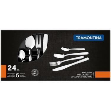 Imagem de Conjunto de Talheres Tramontina Búzios Aço Inox 24 Peças, Inox, 24 peç