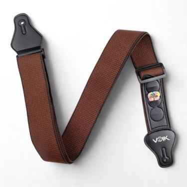 Imagem de Correia Para Violão Guitarra Baixo Voik VCPP13 Cor Preto 100 Algodão C