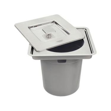 Imagem de Lixeira embutir tramontina 5l quadrada inox clean square 94518205