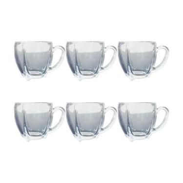 Imagem de Kit 6 Xícaras De Café Vidro Love Em Casa Tem 195ml