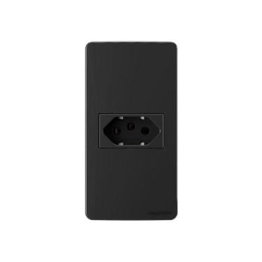 Imagem de Placa Para Condulete Caixa 1" Com Tomada Margirius Sleek 2p+t 20a Pret