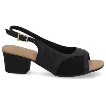 Imagem de Sandália Feminina Slingback Couro Preto Usaflex UD31004-Feminino