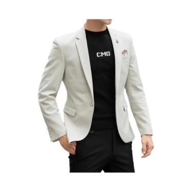 Imagem de Ternos Masculinos Slim Fit Casuais Britânicos De Cor Sólida M-4XL De A