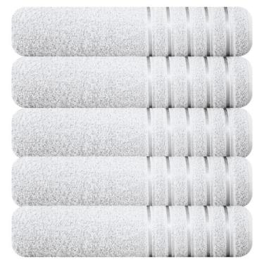 Imagem de Kit 5 toalhas banhão 100% algodão 90x150 cm teka comfort, Branca
