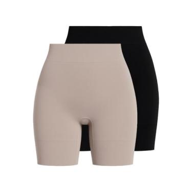Imagem de Kit com 2 Bermudas Feminina Modeladora Liz 74394 Colorido, Bege, M
