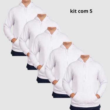 Imagem de Kit 5 Moletons Unisex Com Capuz Estilo Urbano Casual - Lucam, Branco, 