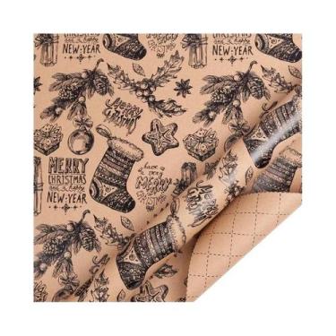 Imagem de Papel De Presente De Natal Com Padrão De Pinheiro Extra Longo, Resiste
