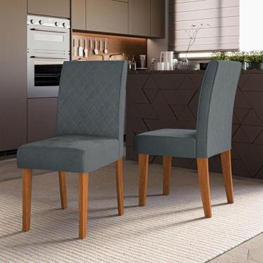 Imagem de Kit 2 Cadeiras De Jantar Estofadas Multimóveis Cr50254 Cinamomo-grafite