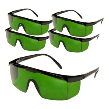 Imagem de Kit Óculos de Proteção Ajustável Depilação Laser Luz Pulsada F103 com Lente em Policarbonato UV Antirrisco Verde