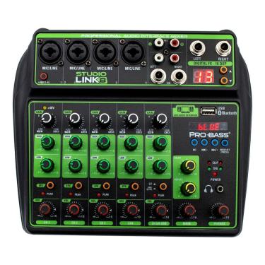 Imagem de Mesa de Som Studio Link 8 com Bluetooth e Interface USB 8 Canais com 16 Efeitos Digitais Pro Bass