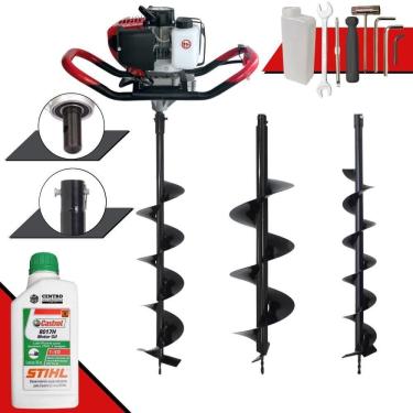 Imagem de Perfurador de Solo GD520B Gasolina 2T 52CC 2,2HP com Brocas e Óleo 2T Preto Anmax
