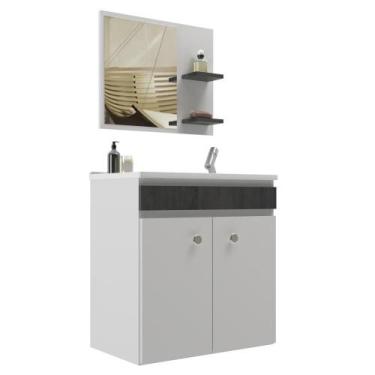 Imagem de Gabinete Banheiro Palermo 55cm com Espelheira Cuba Mdf - Belizze Móvei