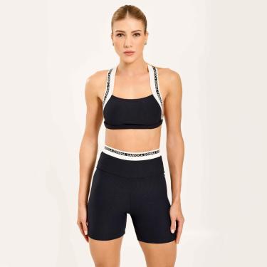 Imagem de Short Supple Preto Canelado Donna Carioca-Feminino