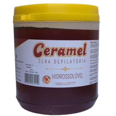 Imagem de Cera Depilatória Natural Ceramel 1KG Quente Hidrossolúvel 100% Natural para Todas as Partes do Corpo