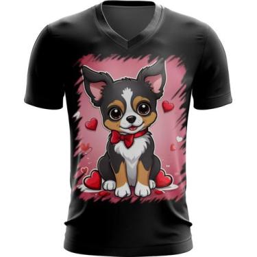 Imagem de Camiseta Gola V Dia dos Namorados Cachorrinho 2 - Kasubeck Store®, INF