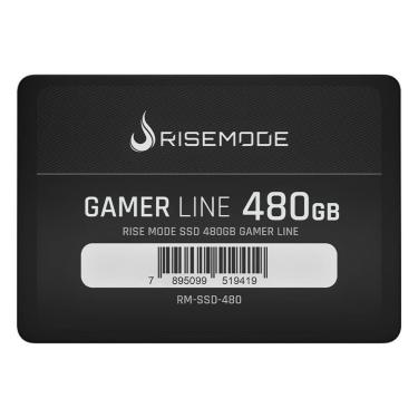 Imagem de SSD Rise Mode Gamer Line, 480GB, SATA III, Leitura: 530MB/s, Gravação: 520MB/s, Preto -...