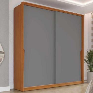 Imagem de Guarda Roupa 2 Portas De Correr E 2 Gavetas Porto Freijo/cinza - Politorno
