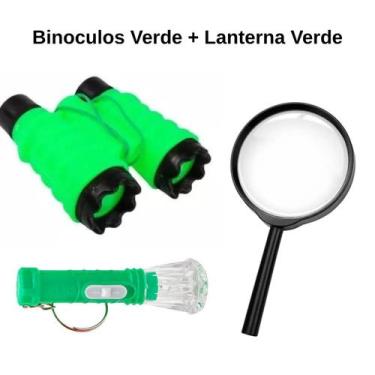 Imagem de Kit Detetive Binóculos + Lanterna + Lupa infantil Colorido Lembrancinh