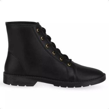 Imagem de Bota Feminina Coturno Moleca Leve Salto Baixo Preto 38-Feminino