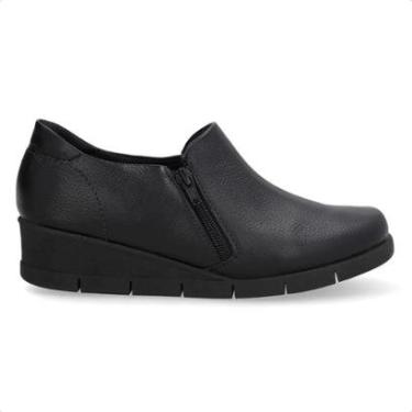 Imagem de Sapato Abotinado Usaflex Feminino Couro com Zíper Casual UD26003-Feminino