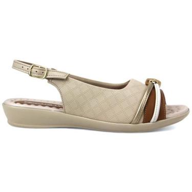 Imagem de Sandalia Anabela Piccadilly 500408 Feminino, 37, Brule, Mascavo