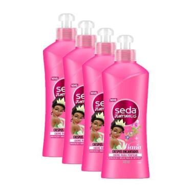 Imagem de Kit 4 Cremes para Pentear Seda Infantil Tiana Juntinhos Crespos Encant