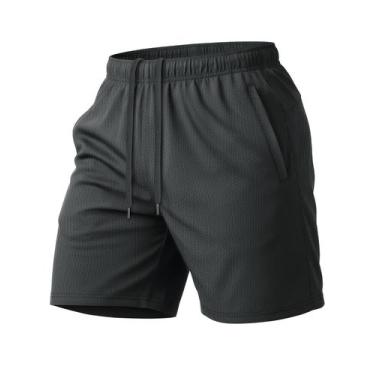 Imagem de Shorts esportivos MAGCOMSEN Running para homens cinza escuro tamanho S