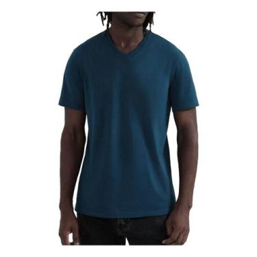 Imagem de Camiseta Masculina Hering MC Regular Azul Indigo - 022BA6PEN, P, Azul
