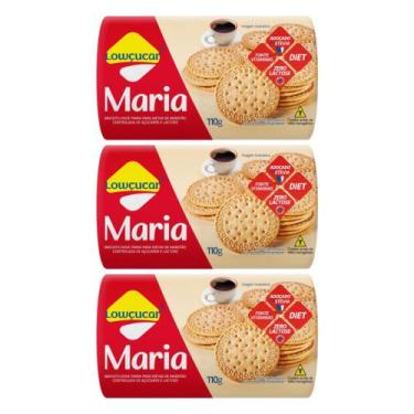 Imagem de Biscoito Maria Doce Lowçucar 110g - Kit Com 3 Unidades