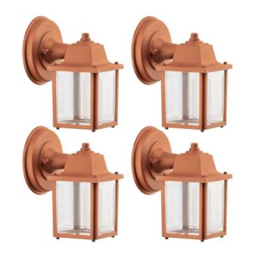 Imagem de Conjunto 4 Arandelas de Parede Cobre Termoplástico Lâmpada E27 Luminária Decorativa Dital