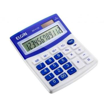 Imagem de Calculadora Mesa Visor 12 Dig. - Azul Mv4125 Elgin