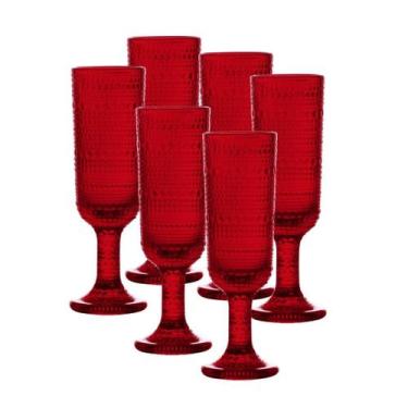 Imagem de Jogo C/ 6 Taças de Champanhe Vidro Pérola Rubi 160ml Mesa Posta Champa