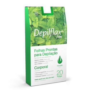 Imagem de Depilflax Folhas Prontas Depilação Corporal Hortelã C/20und