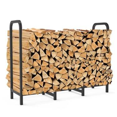 Imagem de Suporte para Lenha Tikimilor 122 x 31 x 79 cm, Preto, Alta Resistência