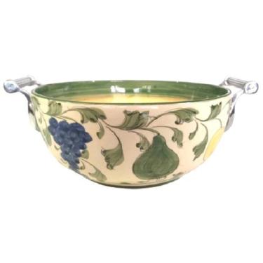 Imagem de SALADEIRA DE CERÂMICA COM ALÇAS DE ESTANHO JOHN SOMERS, Ø 27cm, DESENH