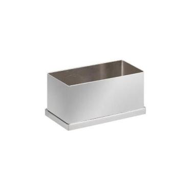 Imagem de Porta-adoçante retangular em prata Silverlux Liso 8,5x4cm