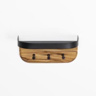 Imagem de Porta Chaves Clavis 12 cm x 26,5 cm Natural Natural/Preto em Metal - C