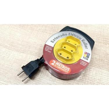 Imagem de Extensão Elétrica Roller Retrátil 3 Tomadas Bivolt 110v/220v Ama 2 Met