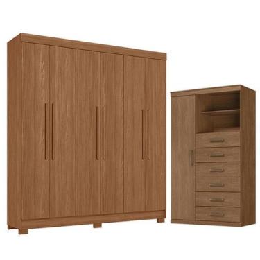 Imagem de Guarda Roupa Casal 6 portas Toledo e Cômoda 1 porta 6 gavetas Marabá J