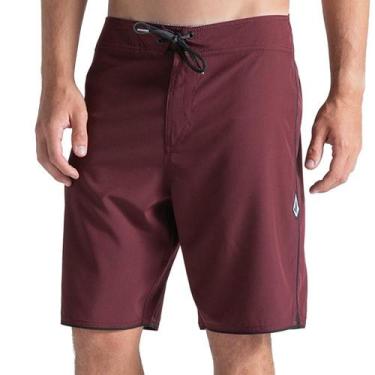 Imagem de Bermuda Volcom Sponge WT26 Masculina Merlot, 46, Vermelho escuro