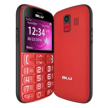 Imagem de Celular Blu Joy J012 Vermelho com Tecla Sos E Teclado Grande Para Idos