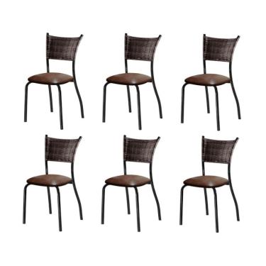 Imagem de Conjunto com 6 Cadeiras Espanha I Marrom 89 cm